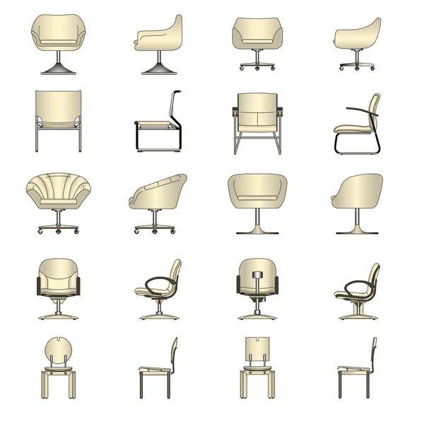 Ensemble de chaise moderne — Image vectorielle