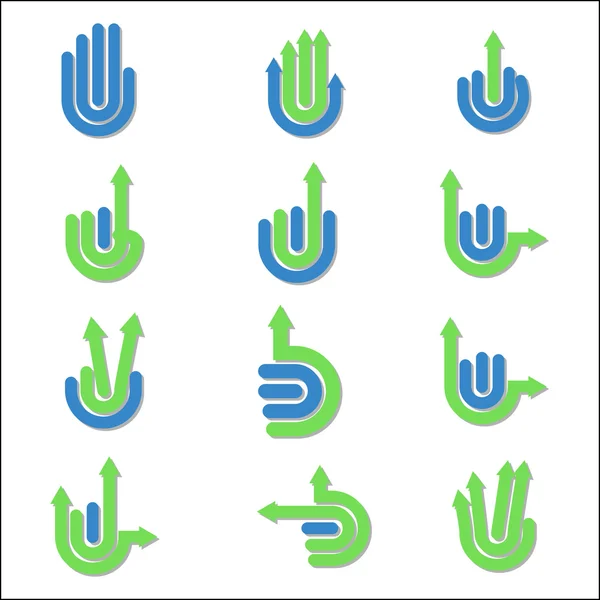 Arrow Hand Gestures and signals — Stock Vector