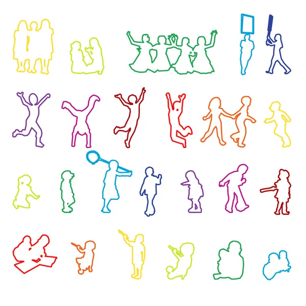 Çocuklar oynarken Silhouettes