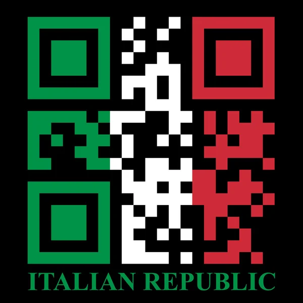 Italian QR code flag — Stock Vector