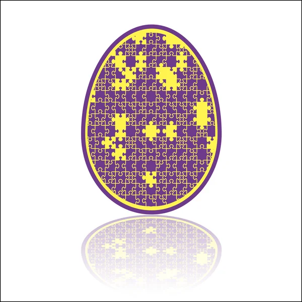 Jigsaw puzzle Easter egg — Stock Vector