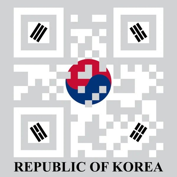 Korean QR code flag — Stock Vector