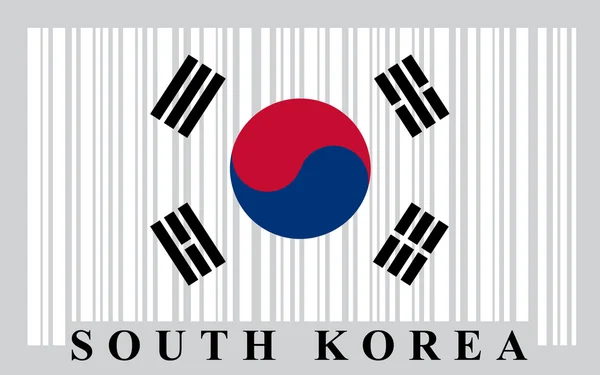 Korean barcode flag — Stock Vector