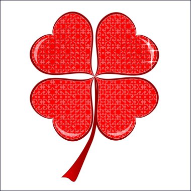 Şanslı Kırmızı kalp yonca