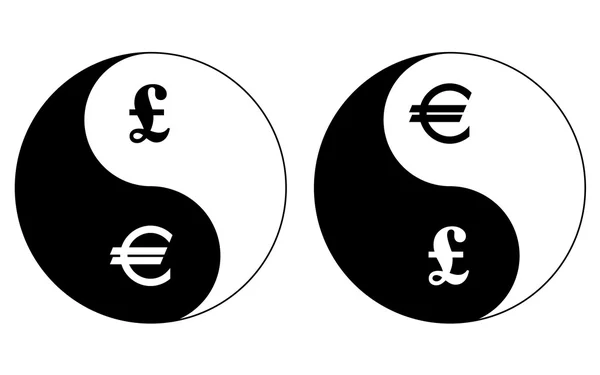 Yin och yang valutasymboler — Stock vektor