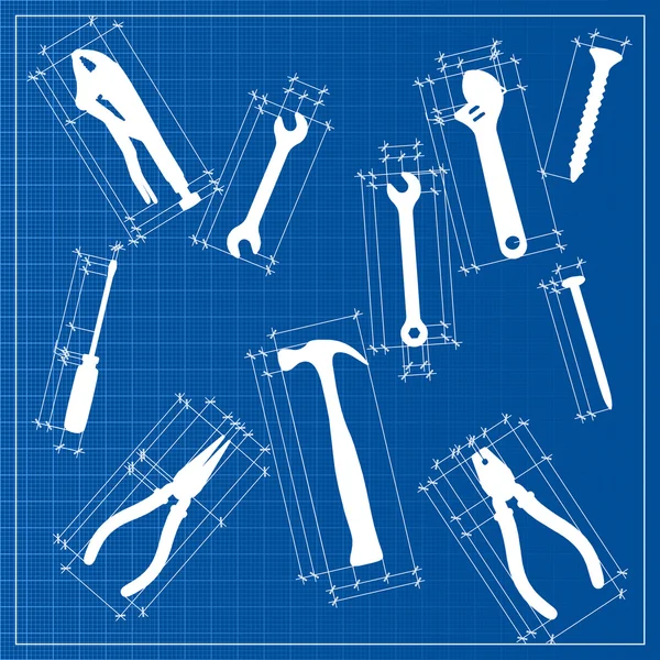 Herramientas boceto plano — Vector de stock