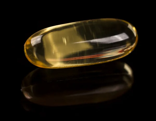 Cod liver oil omega 3 gel capsule — Stock Photo, Image