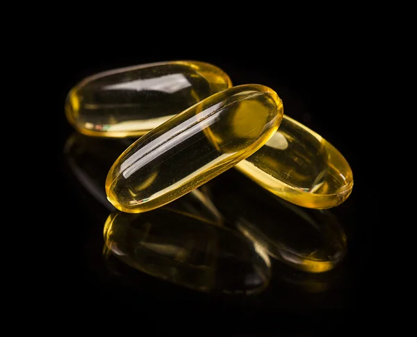 Olej z wątroby dorsza omega-3 żel torebki — Zdjęcie stockowe