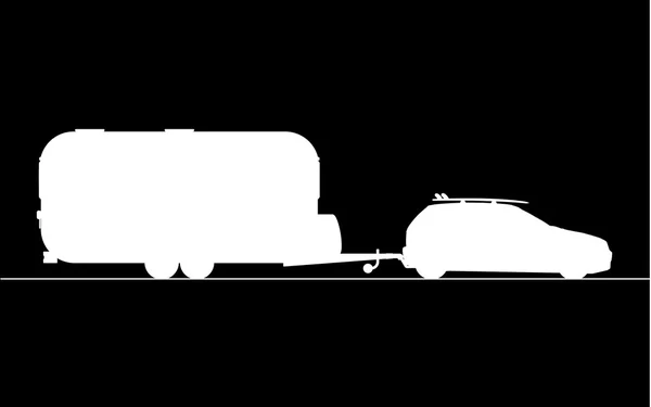 Husvagn eller husbil skåpbil — Stock vektor