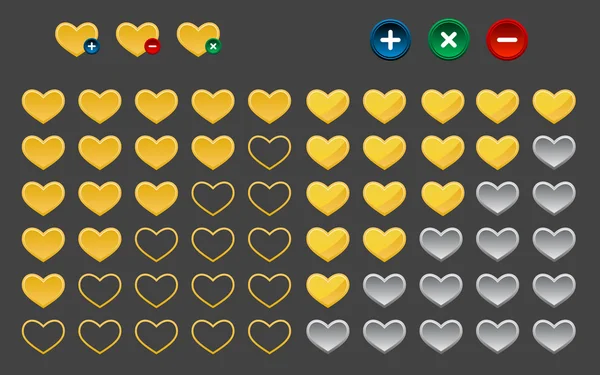 Colored heart favourite button — Wektor stockowy