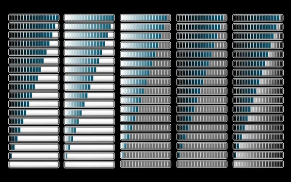 Barra de progreso del cargador azul diferente — Archivo Imágenes Vectoriales