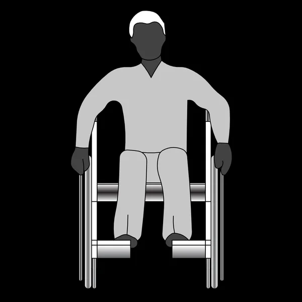 Hombre discapacitado en silla de ruedas — Vector de stock