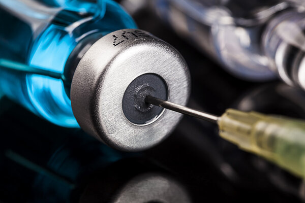 Needle and injection in bottle