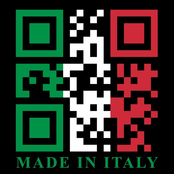 Italian QR code flag — Stock Vector