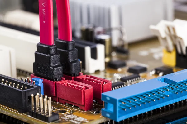 Motherboard SATA socket — Stock Photo, Image