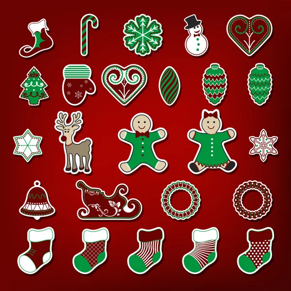 Christmas stickers set — Stock Vector