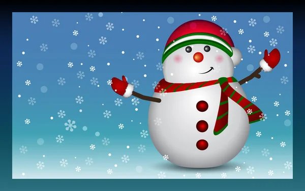 Cartão boneco de neve — Vetor de Stock