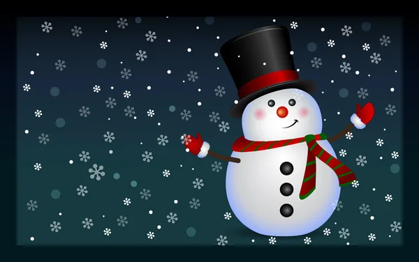 Sneeuwpop kaart — Stockvector