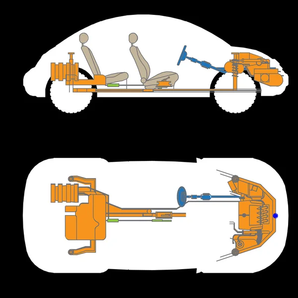 車の部品 — ストックベクタ