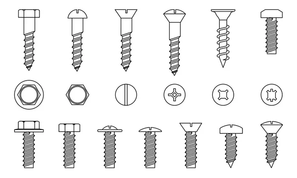 Set of screws — Stock Vector