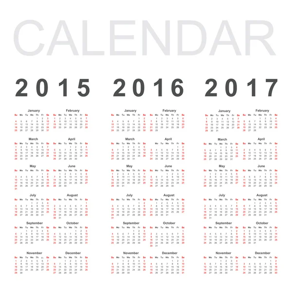 Einfacher Kalender — Stockvektor