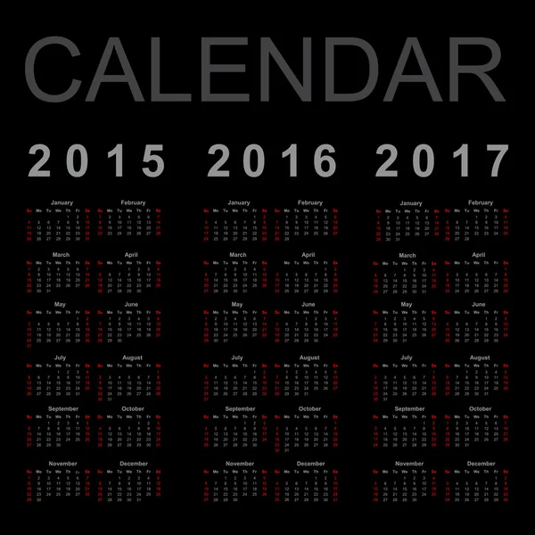 Simpel kalender – Stock-vektor