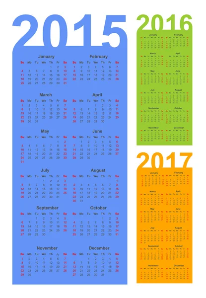 Calendário simples — Vetor de Stock