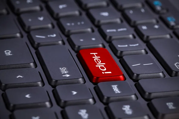在计算机的键盘红色帮助按钮 — 图库照片
