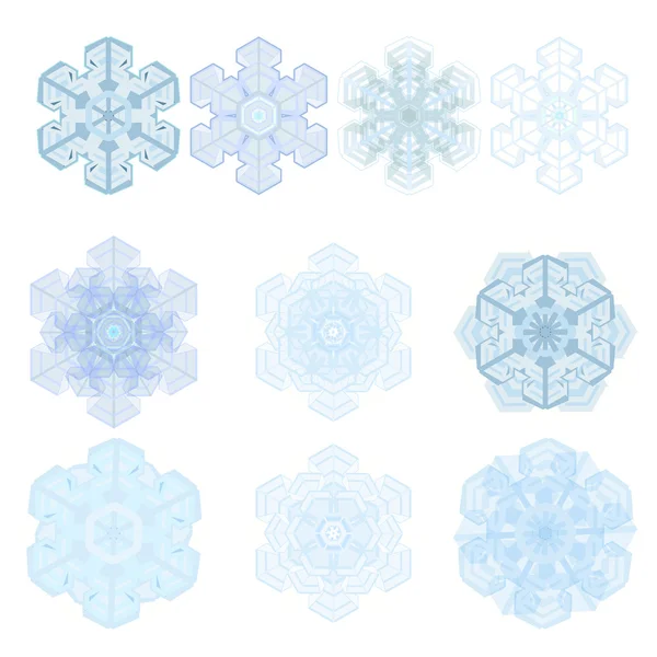 Snowflake winter set — Stock Vector