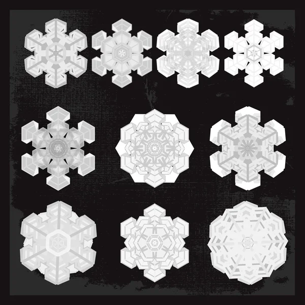 Snowflake winter set — Stock Vector