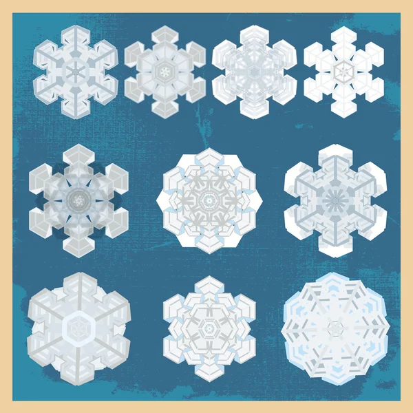 Snowflake winter set — Stock Vector