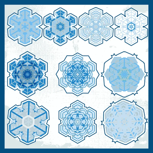 Snowflake winter set — Stock Vector