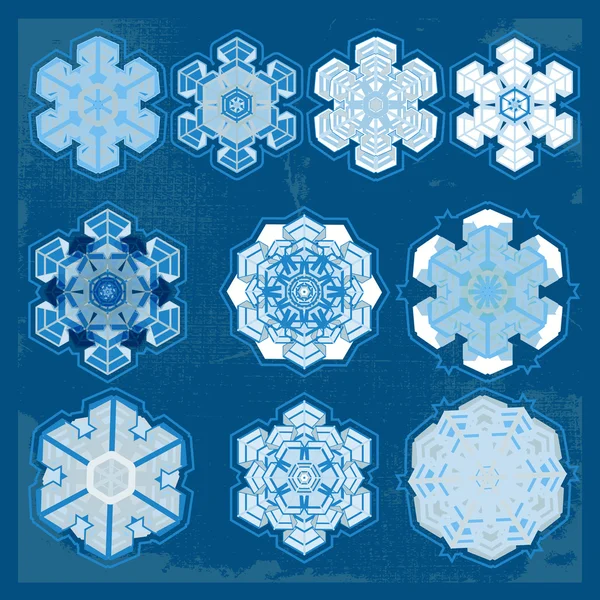 Snowflake winter set — Stock Vector