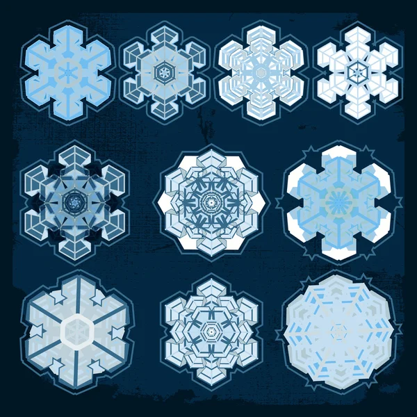 Snowflake winter set — Stock Vector