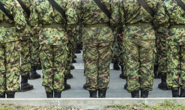 Askerler oluşumunda, arkadan görünüm