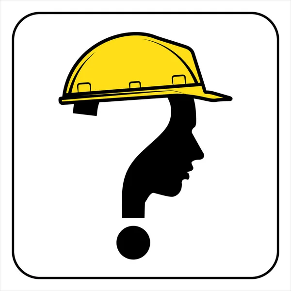 Worker man sign with question — Stock Vector