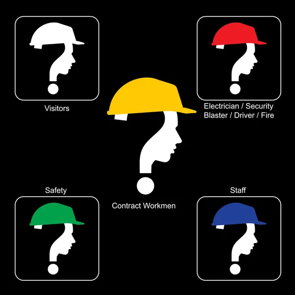 Segurança capacete cores — Vetor de Stock