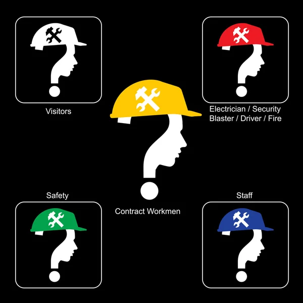 Couleurs de casque de sécurité — Image vectorielle