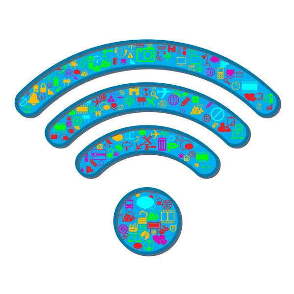 Symbole d'ordinateur Wi Fi — Image vectorielle
