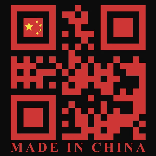 China QR code flag — Stock Vector