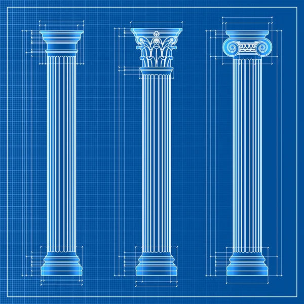 Klassieke kolommen schets — Stockvector