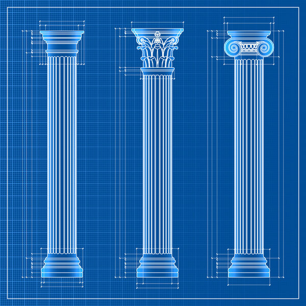 Эскиз классических колонн
