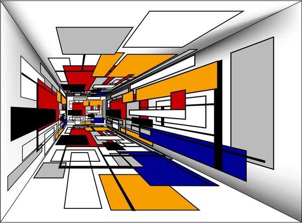 Kleurrijk perspectief kamer — Stockvector