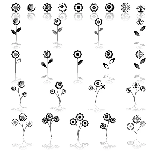 Set fiori primaverili — Vettoriale Stock