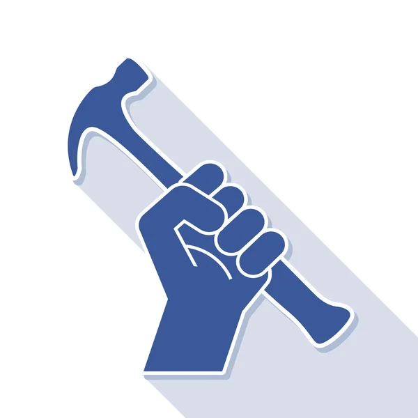 Fist revolution symbol with hammer — Stock Vector