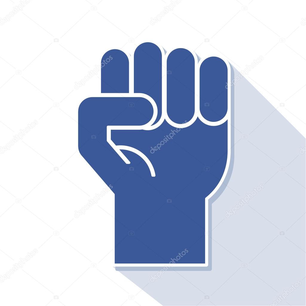 Blue fist symbol