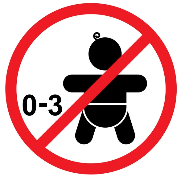 Kinderen onder drie jaar pictogram — Stockvector