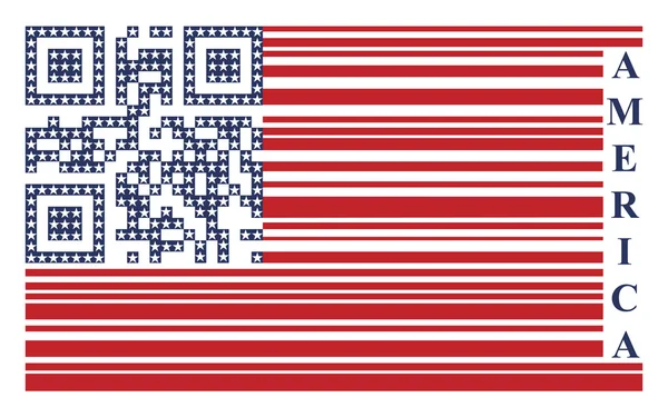 Vlajka USA čárového kódu — Stockový vektor