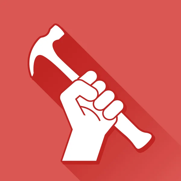 Fist revolution symbol with hammer — Stock Vector