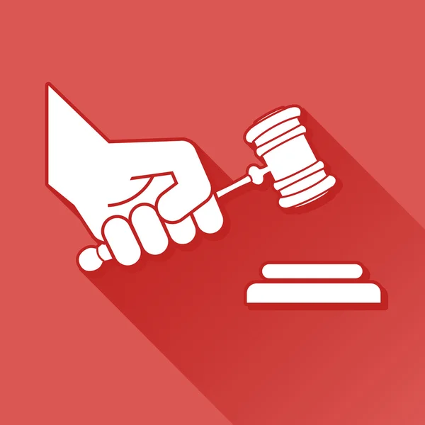 Judge gavel in hand symbol — Stock Vector